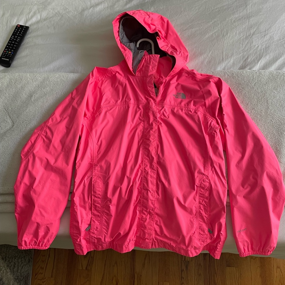 Neon pink North Face